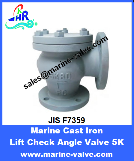 JIS F7359 5K Marine Cast Iron Lift Check Angle Valve