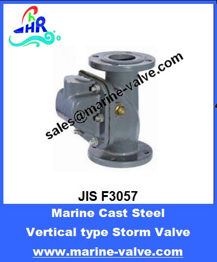 JIS F3057 5K 10K Marine Cast Steel Vertical Type Storm Valve