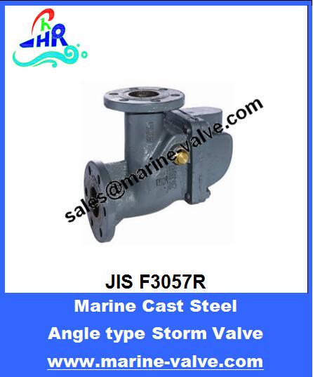 JIS F3057R 5K 10K Marine Cast Steel Angle Type Storm Valve