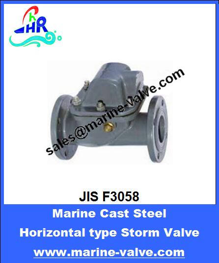 JIS F3058 5K 10K Marine Cast Steel Horizontal Storm Valve