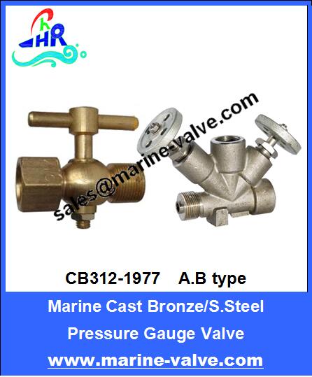 CB312-1977 Marine Brass Pressure Gauge Valve