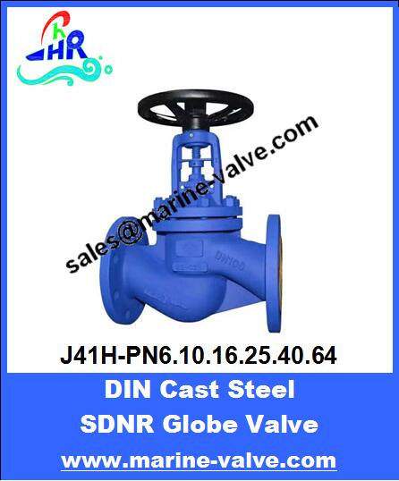 DIN Cast Steel Flanged SDNR Globe Valve PN6/10/16/25/40/64