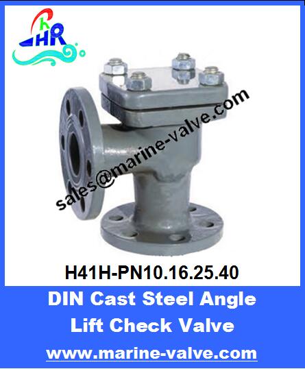 DIN Cast Steel Flanged Lift Angle Check Valve PN10/16/25/40