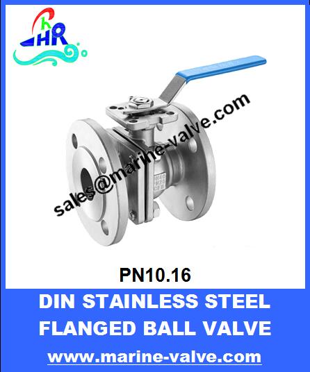 DIN Stainless Steel Ball Valve Flanged End PN10.16
